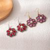 Retro Rhinestone Flower Earrings in Western Ethnic Style