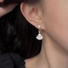5A Grade Freshwater Pearl Fan-Shaped Mother-of-Pearl Earrings in 18k Gold