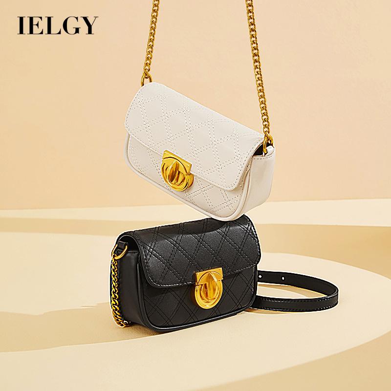 IELGY Urban Style Elegant Diamond-shaped Fresh and Sweet Messenger Chain Bag Women's Mini Classic