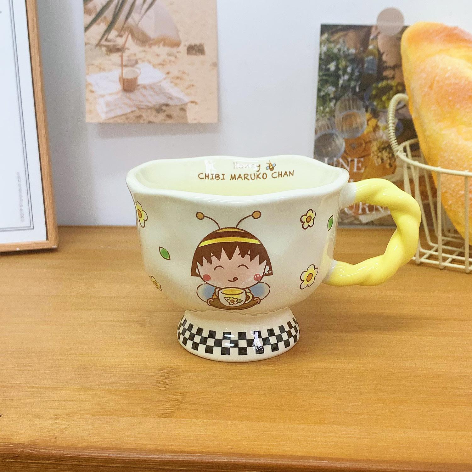 

Cherry Maruko genuine joint mug, high-value ceramic cup, household drinking cup, gift for girls 301-400ml