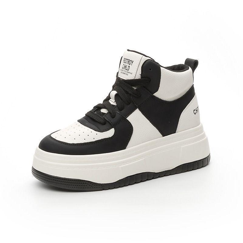 Dámské jarní 2025 platformové boty s vysokým svrškem – Lehké tenisky na silné podrážce zvyšující výšku