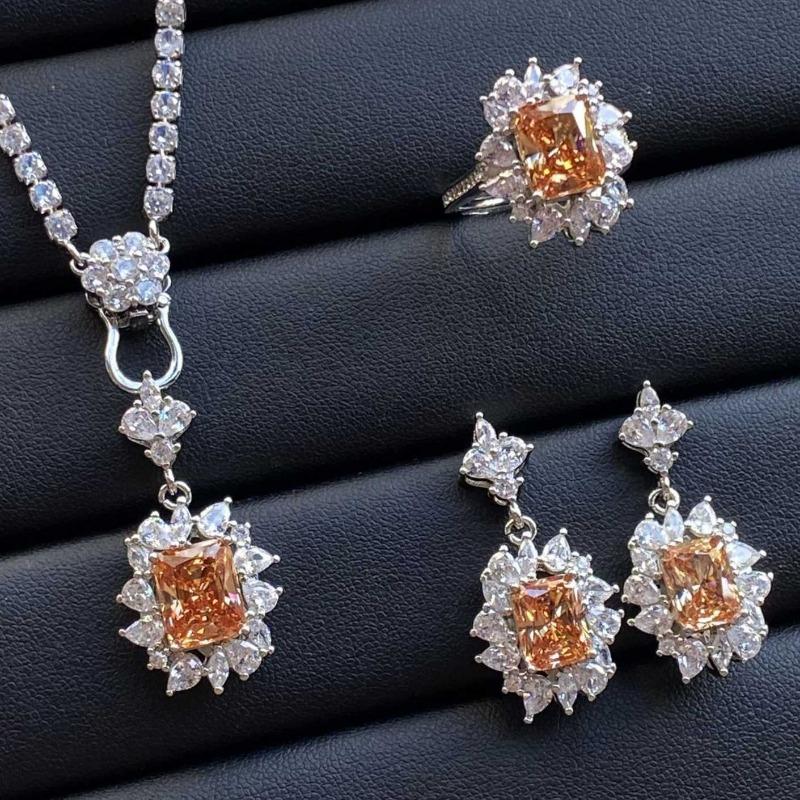 

SACE GEMS классический медный сплав циркон кольцо серьги кулон ожерелье ювелирные наборы подарки для свадебной вечеринки Open шампанского