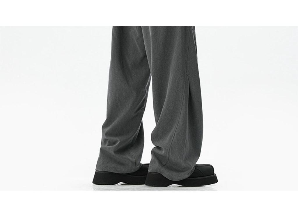 Unisex Dark Grey Paratrooper Pants - Spring/Autumn Loose Fit, Pleated, Wide-Leg Trend