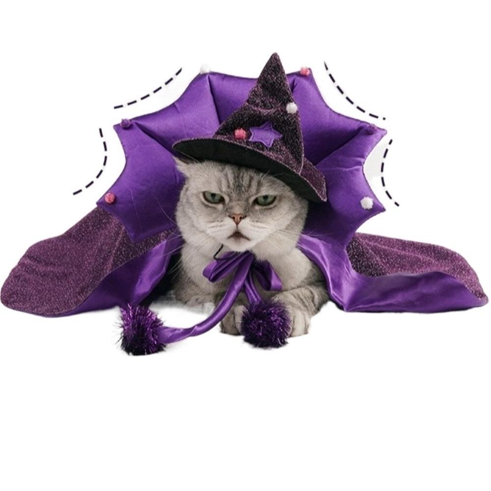 Cloth Halloween Pet Cloak Star Dog Witch Costume Cute Pet Witch Cloak  Halloween Atmosphere