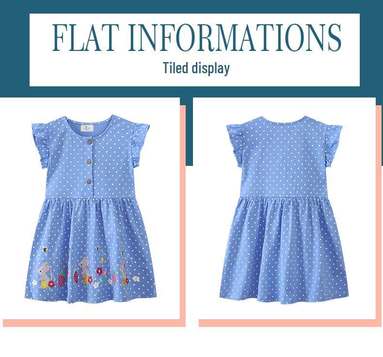 Jump Children's Wear: 2026 New Summer Girls' Embroidered Princess Dresses - Short-Sleeve, Open-Chest Design