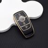 Car Key Case for Mercedes Benz S E Class GLC GLS GLB CLE CLA AMG - Soft TPU Golden Key Fob Cover for W177 W205 W213 W222 X167