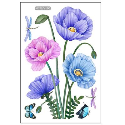 Decorative Plant Flower Fridge Sticker Toilet Decal PVC Bathroom Toilet Decor