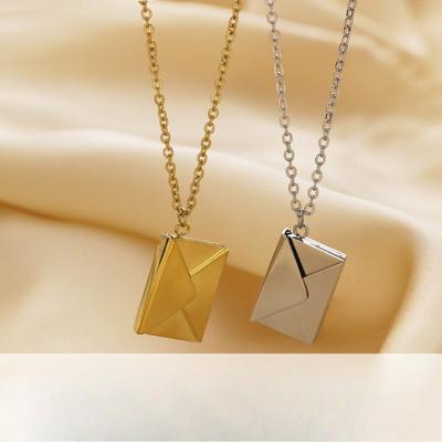 Ins Style Simple Couple Necklace Creative Gift Personal Envelope Pendant Necklace
