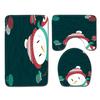 Christmas Shower Curtain Floor Mat Combination Four-Piece Set Bathroom Toilet Carpet Shower Room Mat Foot Mat