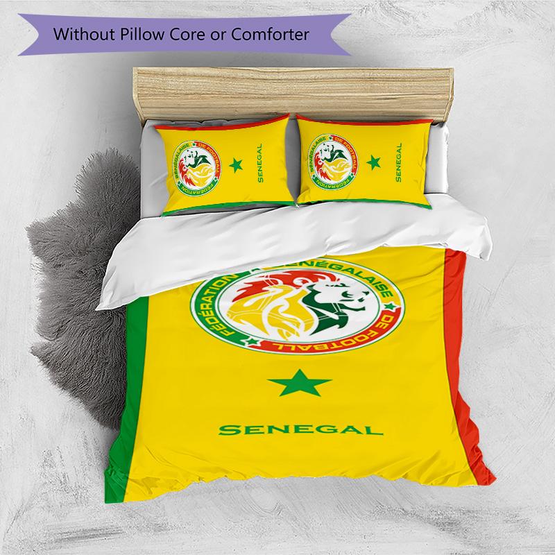 Senegal 3pcs Bedding Set Duvet Cover Closure Includes 1 Duvet Cover & 2 Pillowcases for All Seasons Bedroom Home Dorm Decor