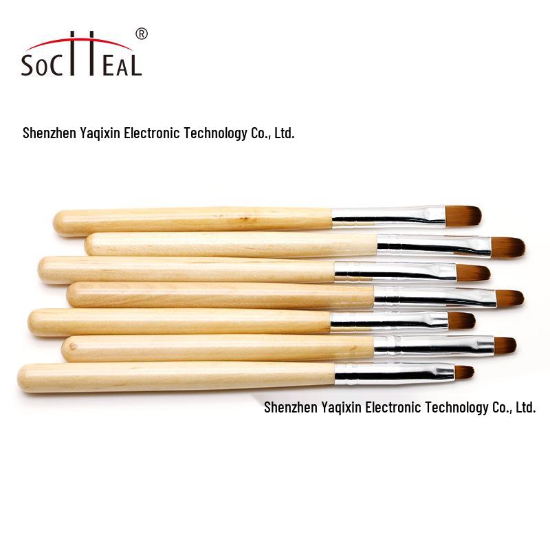 Dřevěná rukojeť Stříbrná tuba Štětec na nehtové umění pro fototerapii