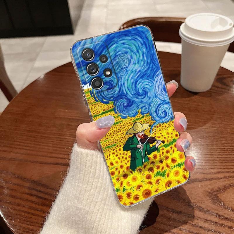 Interesting Van Gogh Art Clear Phone Case For Samsung Galaxy A56 A57 A37 A55 A54 A36 A35 A26 A25 A16 A17 A07 A52 A34 A21s Cover