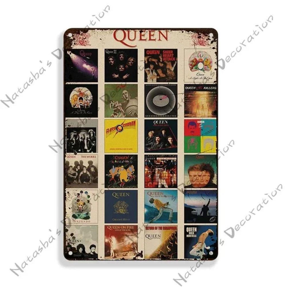 

Металева табличка Queen Rock Band, Вінтажний музичний плакат 30x20см