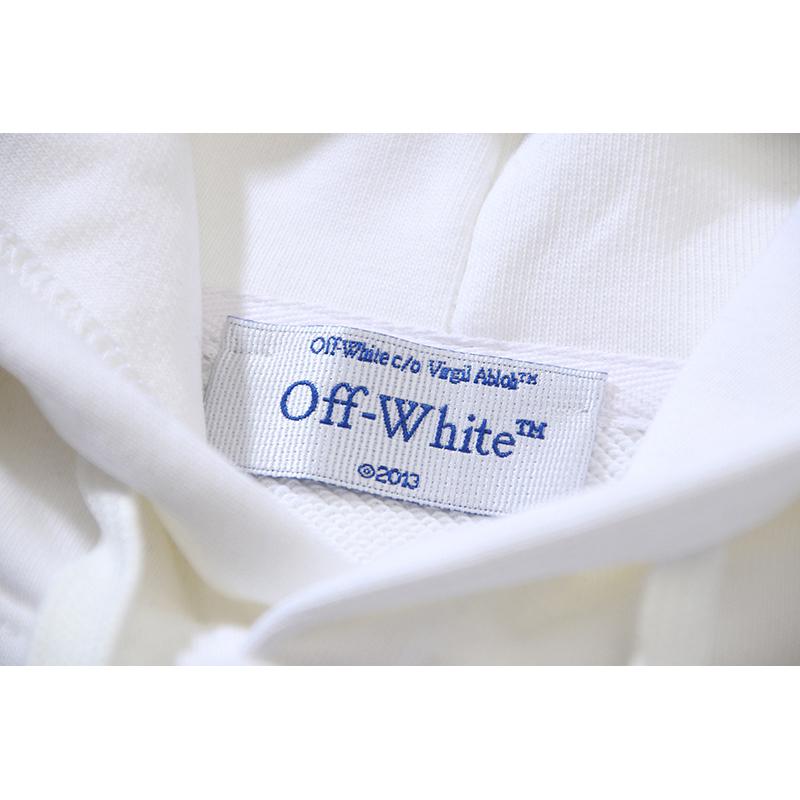 1113 Off-White Herbst und Winter Neu OW Fluoreszierender Buchstabenpfeil Pullover Herren und Damen Kapuzenpullover Sweatshirt