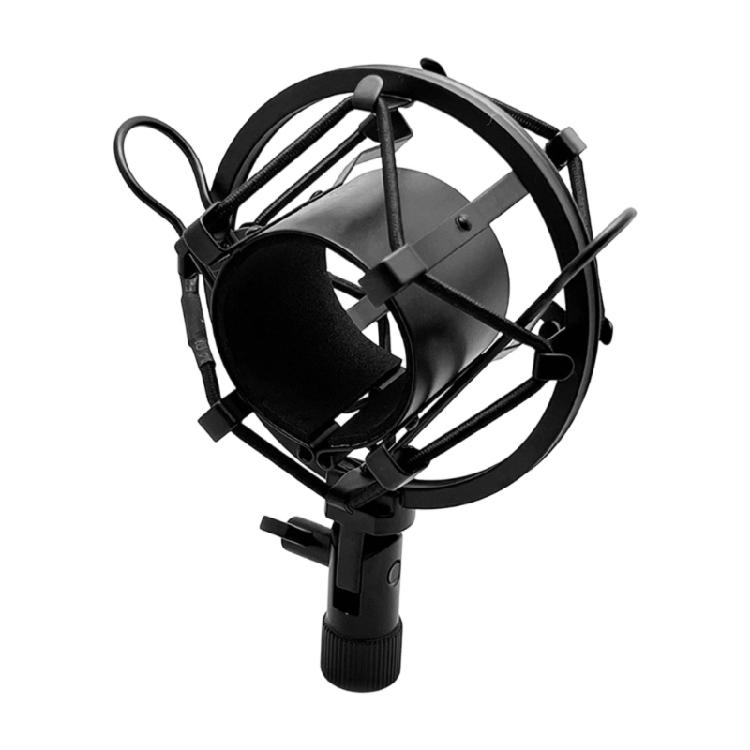 Microphone Recording Shock Mount with Suspension Cords and Stand Fitting for Home Studio Tables, Podcasts, and Streaming Duty