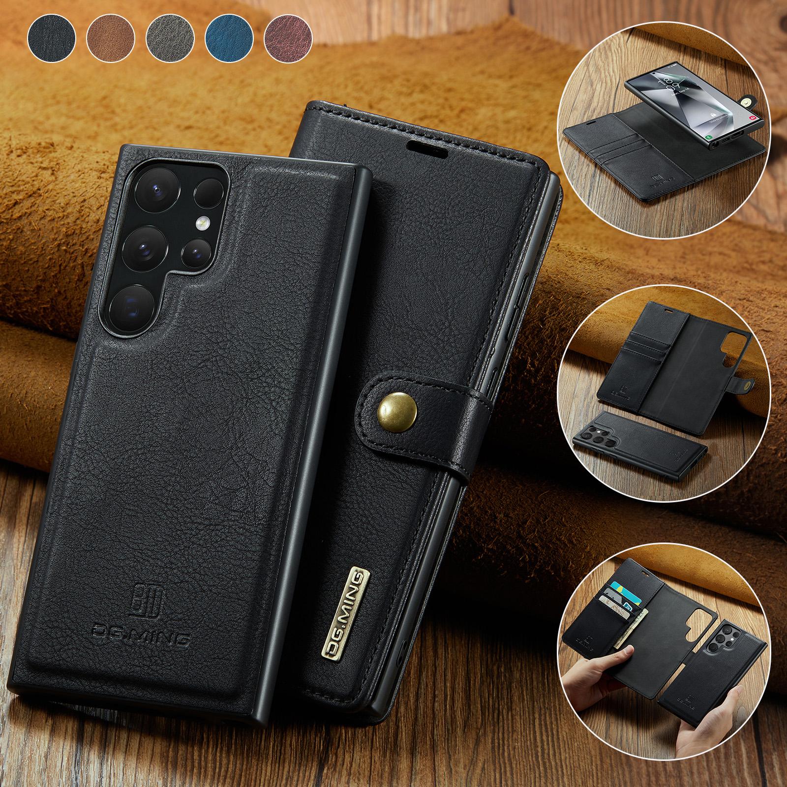 

Магнитный кошелек-чехол для телефона DG.Ming с двойным складыванием для Samsung S25 edge S24 S23 S22 Ultra/Plus Note20Ultra a26 a56 A55 A54 A34 A53 S24 5G чёрный