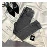 Spliced Leopard Print Stretch High Waist Tight Look Slim Hairy Edge Pencil Foot Pants Winter