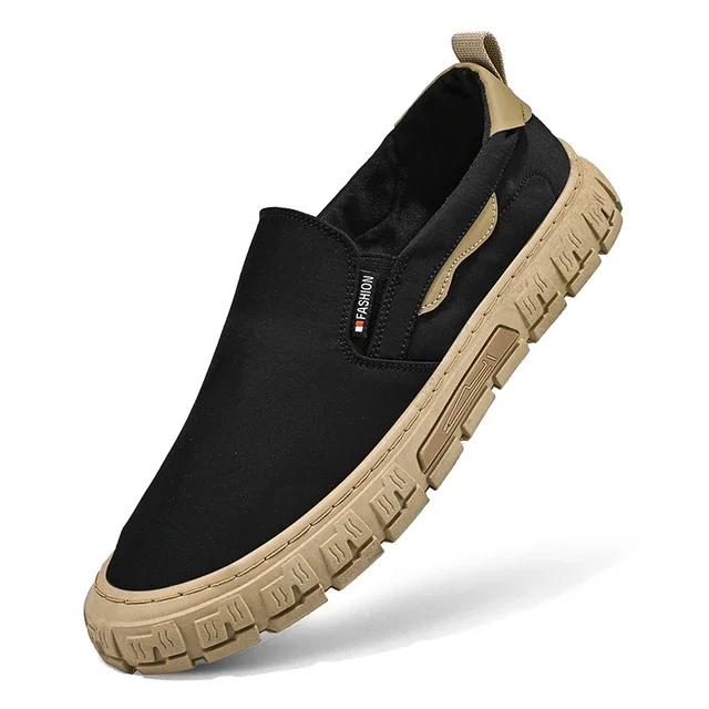 Módní pánské plátěné tenisky Ledové hedvábí Pánské mokasíny Líné boty Prodyšné Protiskluzové Plochá Pohodlná Outdoorová chůze Tenisky Tenis Hombres