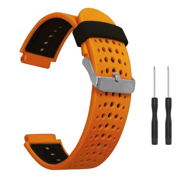 Compatible Silicone Wristband for Garmin Forerunner 235/620/735XT - Two-Color Round Hole Design.