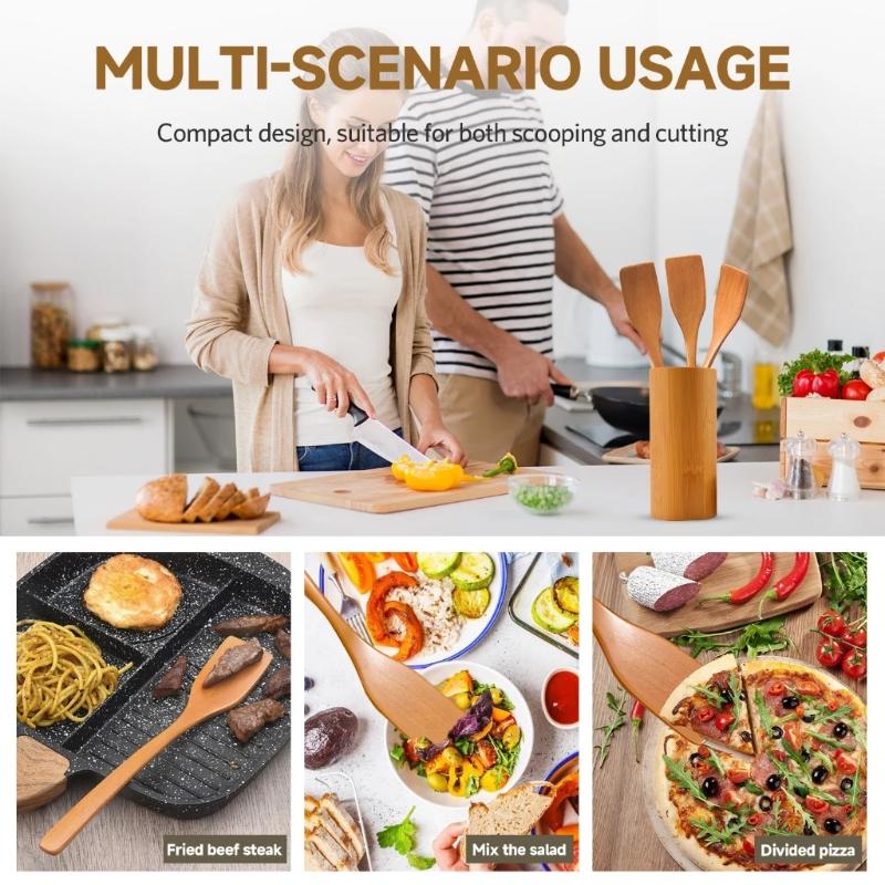 Kitchen Utensils No Stick Wooden Spatula Premium High Heat Wooden Turner Sturdy Versatile Frying Spatula Fried Food