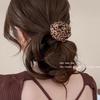 Temperament Leopard print Rose flower hair band Women's low ponytail hair rope Rubber band headdress
