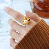 Australian Designer Women's Irregular Pearl Gold-Plated Titanium Steel Ring