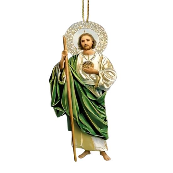 

2D Acrylic Jesus Christ Ornament Car Rearview Mirror Hanging Decor Auto Interior Religious Gift for Christian Retro Faith Accessories 1pc I