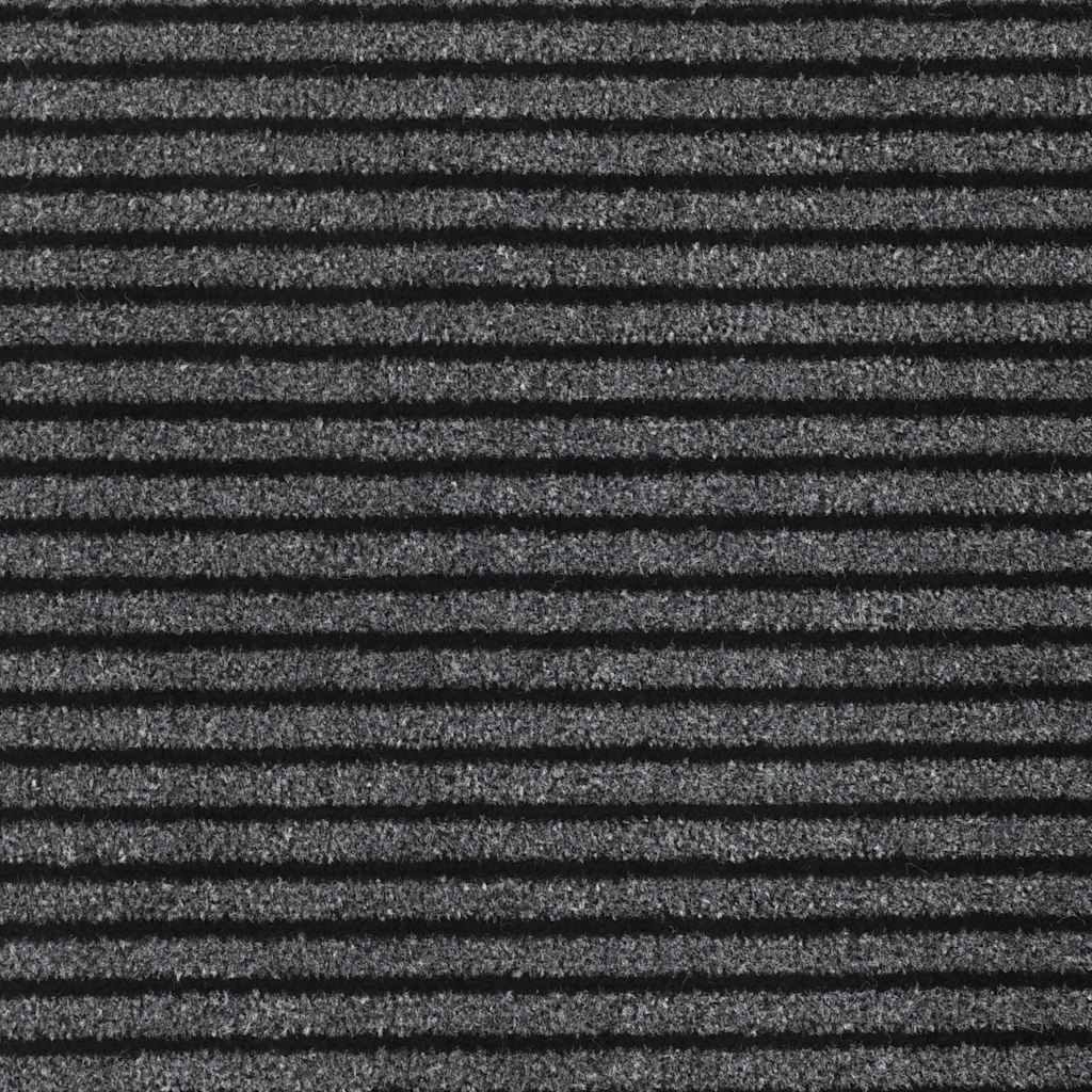 Doormat Striped Black and Grey 115 X 200 Cm