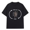Réveille-toi Chaton Eepy T-shirt de haute qualité pour FemmesManches Courtes GrenouillèresChats drôlesAmoureux des animauxT-shirt décontracté Oversize