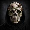 2D Flat Printed Full Face Mesh Headgear Breathable Halloween  Cosplay Mask Skull Zombie Mask  Prank