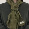 CHIQUITA Check Cotton Long Scarf Khaki 250810KH