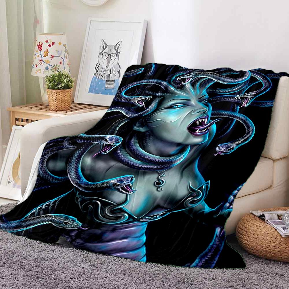 Medusa Flannel Blanket Throw Blanket Soft Warm Sofa Bed Camping Home Decor Unique Christmas Gift Cs92210