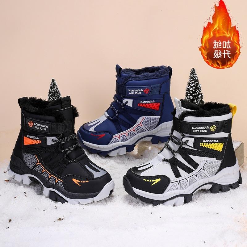 Boys' Northeastern Snow boots2026New Winter Collection: Fleece-lined, Thickened, High-top, Oversized Cotton Boots for Boys, Designed for Outdoor Use