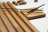 Wooden wall clock, oak lamellas, 60cm