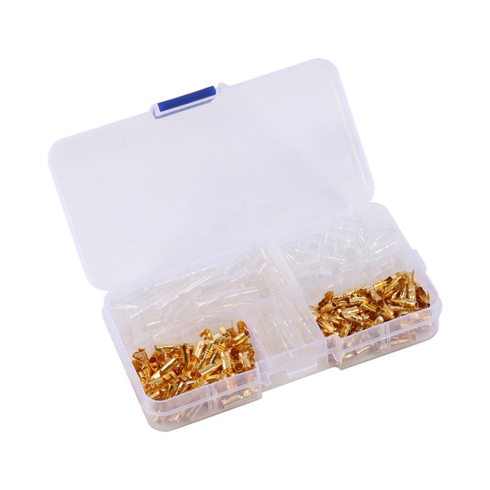 

240Pcs 3.5mm Size Bullet Connectors Terminal Male & Female with Insulation Cover Crimp Terminals Gold Wire Terminals