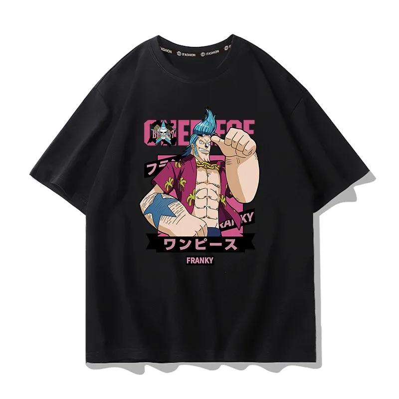 

Mens Oversize Y2K Streetwear Casual Top 2026 Summer One Piece Luffy ACE Anime Graphic Tee S