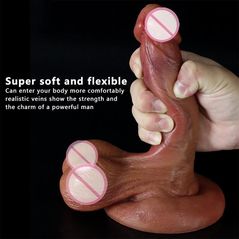 Hautgefühl, realistischer großer Dildo, flexibler Penis, Schwanz mit Saugnapf, weibliche Masturbation, Strapon-Dildo für Frauen und Männer