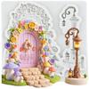 Feengartenhaus Silikonform Baumhaus Holztür Fondantformen Kuchen Dekoration Werkzeuge Cupcake Topper Süßigkeiten Zucker Handwerk Gummipaste Polymer Clay