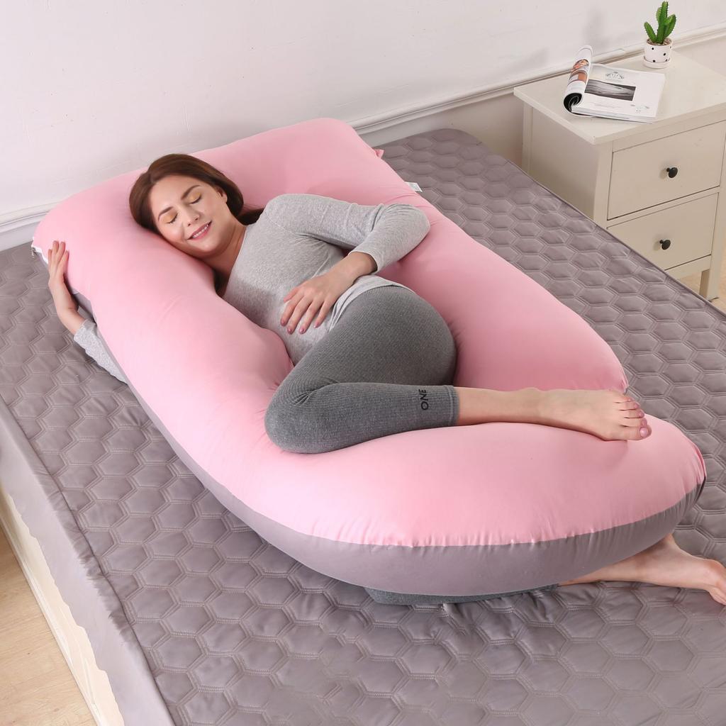 Jiabinfu Pregnancy Pillow, U Shaped Full Body Pillow for Maternity Support, Sleeping Pillow with Cover for Pregnant Women