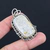 Sterling Silver Natural Fossil Coral Daughter Ethnic Root Chakra Wedding Pendant