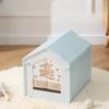 Foldable Cat House with Cat Scratching Board Waterproof Pet House Washable Cat Cave House Breathable Dog Nest Removable Cat Bed
