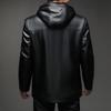 Men's Faux Leather Fur-Lined Hooded Winter Jacket