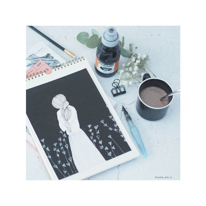 Encre de Chine - Cléopâtre - EDC1-2 - Noir profond - 8 x 8 x 27 cm - Pour calligraphie