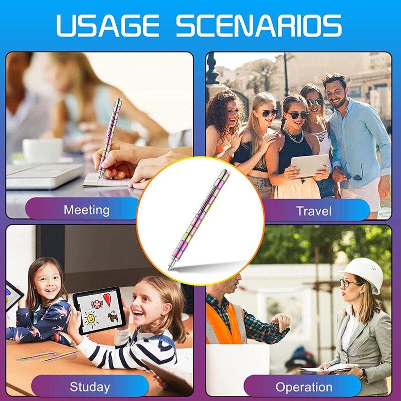 Magnetic Pen Set In Silver Color Includes 13 Magnetic Rings 3 Pen Refills 12 Beads And 2 Capacitive Heads