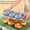 Silicone Donut Mold Diy Handmade Cake Mold Oven-Resistant High Temperature Baking Round 6-Cavity Cake Mold