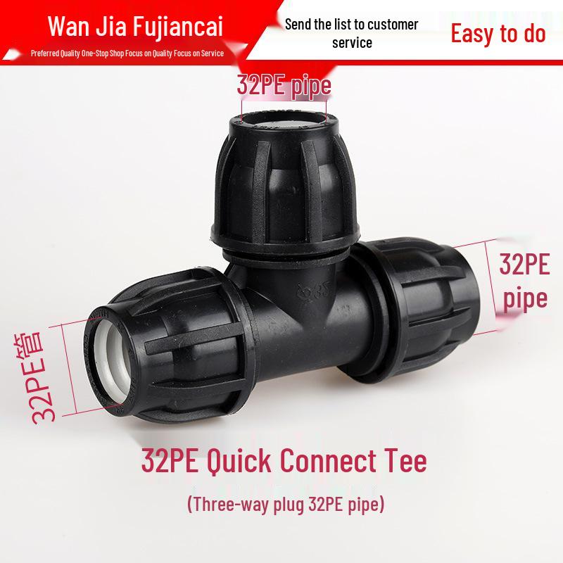 PE-Rohrverbindungsstücke: Schnellkupplungen für Leitungswasser, wärmefreie Ventile, Winkel, T-Stücke, 4- und 6-Punkt-Anschlüsse