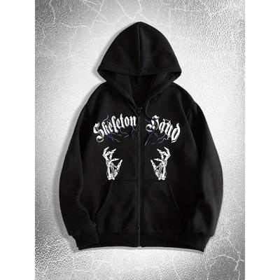 Cardigã Casual Masculino Outono e Inverno com Zíper Moletom, Streetwear Simples