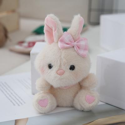Cute Cartoon Rabbit Doll Keychain Kawaii Bunny Keychain Pendant  Funny Simulated Animals Keyring Backpack Decoration Gift