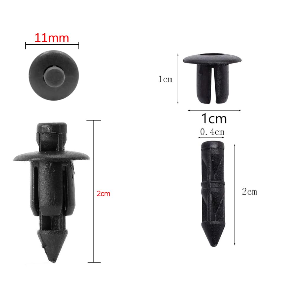 HEJINYUN Push Rivet Clips Rivets Plastic Black (6mm 50pcs) Fastener Trim Clips Plastic (For Toyota, Nissan, Mitsubishi, Suzuki)