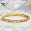 Shiny Faux Crystal Bracelet for Women, Silver/Golden Rhinestone Bangle Bracelet, Sparkling Skin Friendly Alloy Plated Cubic Zirconia with Secure Clasp